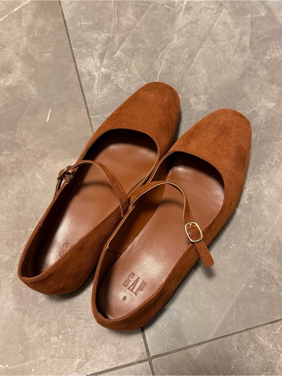 GAP Shoes - GAP Women's Chestnut Suede Mary Jane Flats with Gold Buckle
